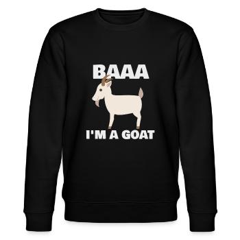 Baa I'm A Goat Costume Animal Funny Halloween Part - Stanley/Stella CHANGER Unisex Organic Sweatshirt - black - Front - Nik (191cm) & Marisol (170cm)