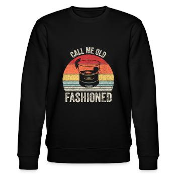 Retro Call Me Old Fashioned Whiskey Wisconsin Funn - Stanley/Stella CHANGER Unisex Organic Sweatshirt - black - Front - Nik (191cm) & Marisol (170cm)