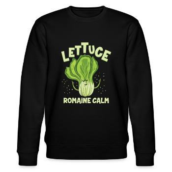 Lettuce Romaine Calm Mindfulness Vegan Yoga Lover - Stanley/Stella CHANGER Unisex Organic Sweatshirt - black - Front - Nik (191cm) & Marisol (170cm)