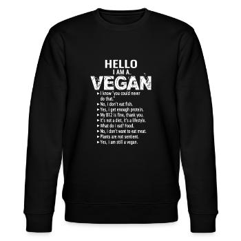 Lustige Pro Vegan Aktivismus Idee Gym Athlete Geschenk Chr - Stanley/Stella Unisex Bio-Sweatshirt CHANGER  - Schwarz - Vorne - Nik (191cm) & Marisol (170cm)