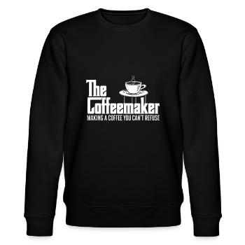 Die Kaffeemaschine für einen Kaffee, den Sie nicht ablehnen können - - Stanley/Stella Unisex Bio-Sweatshirt CHANGER  - Schwarz - Vorne - Nik (191cm) & Marisol (170cm)