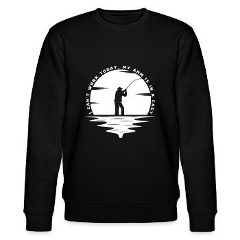 Fisherman Gift Ich kann heute nicht arbeiten, mein Arm ist in einem c - Stanley/Stella Unisex Bio-Sweatshirt CHANGER  - Schwarz - Vorne - Nik (191cm) & Marisol (170cm)