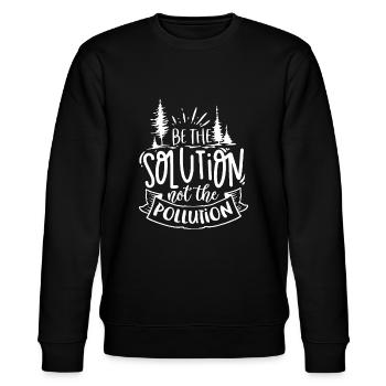 Tag der Erde Teil der Lösung sein, nicht Umweltverschmutzung de - Stanley/Stella Unisex Bio-Sweatshirt CHANGER  - Schwarz - Vorne - Nik (191cm) & Marisol (170cm)