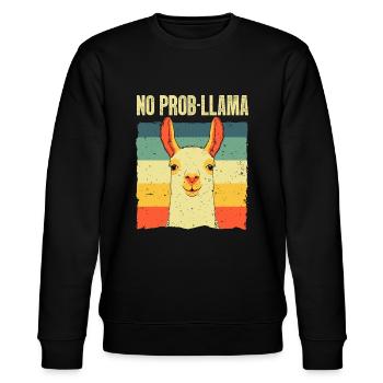 Cool Llama For Men Women No Prob Llama Alpaca Farm - Stanley/Stella CHANGER Unisex Organic Sweatshirt - black - Front - Nik (191cm) & Marisol (170cm)