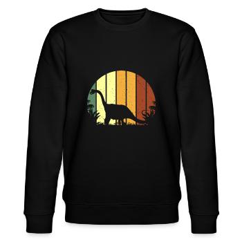 Retro Brontosaurus idea, Dinosaur Tee, Végétarien - Sweat bio CHANGER Stanley/Stella Unisexe - noir - Devant - Nik (191cm) & Marisol (170cm)