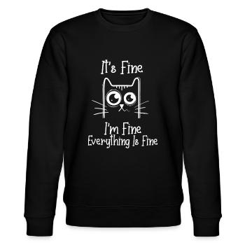 Es ist in Ordnung Mir geht es gut Alles ist in Ordnung - Stanley/Stella Unisex Bio-Sweatshirt CHANGER  - Schwarz - Vorne - Nik (191cm) & Marisol (170cm)
