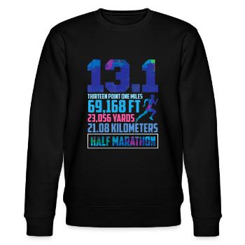 Half Marathon 13.1 Miles Running Runner - Stanley/Stella CHANGER Unisex Organic Sweatshirt - black - Front - Nik (191cm) & Marisol (170cm)