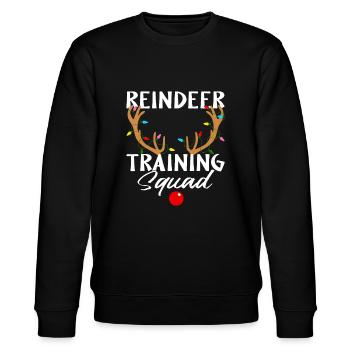 Weihnachtslauf Rentierläufer Training Squad T - Stanley/Stella Unisex Bio-Sweatshirt CHANGER  - Schwarz - Vorne - Nik (191cm) & Marisol (170cm)