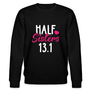 Laufshirt Halbschwestern 13.1 Marathon T-Shirts Chri - Stanley/Stella Unisex Bio-Sweatshirt CHANGER  - Schwarz - Vorne - Nik (191cm) & Marisol (170cm)