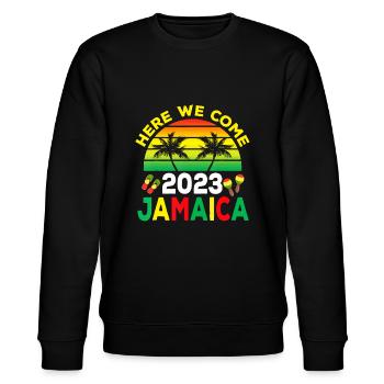 Jamaica 2023 Here We Come Matching Family Dream Va - Stanley/Stella CHANGER Unisex Organic Sweatshirt - black - Front - Nik (191cm) & Marisol (170cm)