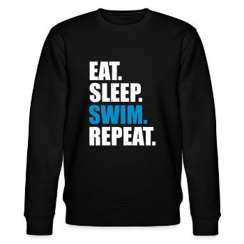 Essen Schlafen Schwimmen Wiederholung - Stanley/Stella Unisex Bio-Sweatshirt CHANGER  - Schwarz - Vorne - Nik (191cm) & Marisol (170cm)