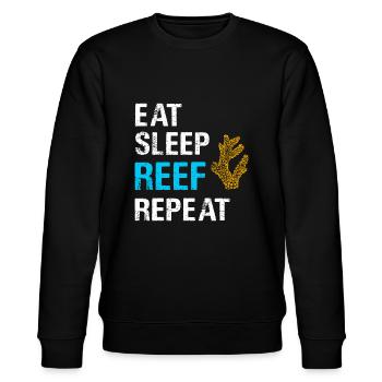 Eat Sleep Reef Repeat Coral Saltwater Aquarium - Stanley/Stella CHANGER Unisex Organic Sweatshirt - black - Front - Nik (191cm) & Marisol (170cm)