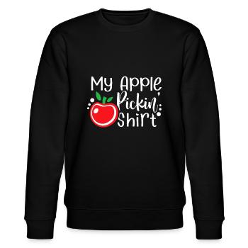 Apfel Pflücken Design Apfelpflücker Herbst Obst Liebhaber - Stanley/Stella Unisex Bio-Sweatshirt CHANGER  - Schwarz - Vorne - Nik (191cm) & Marisol (170cm)