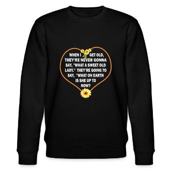 Wenn ich alt werde, werden sie nie sagen, was für ein Swee - Stanley/Stella Unisex Bio-Sweatshirt CHANGER  - Schwarz - Vorne - Nik (191cm) & Marisol (170cm)