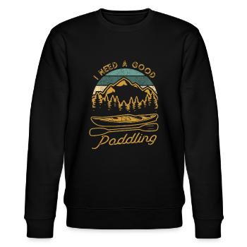 Vintage Ich brauche ein gutes Paddeln Lustiges Kajakfahren - Stanley/Stella Unisex Bio-Sweatshirt CHANGER  - Schwarz - Vorne - Nik (191cm) & Marisol (170cm)