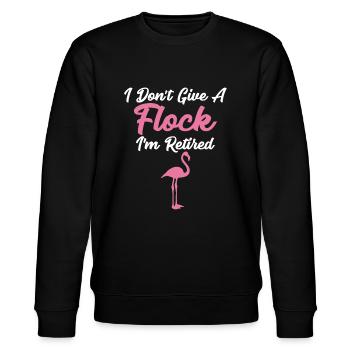 Ich gebe keine Herde Ich bin im Ruhestand Lustiger Flamingo - Stanley/Stella Unisex Bio-Sweatshirt CHANGER  - Schwarz - Vorne - Nik (191cm) & Marisol (170cm)