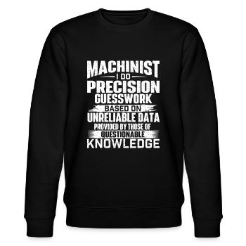 Maschinist I Precision Guesswork - CNC-Maschine O - Stanley/Stella Unisex Bio-Sweatshirt CHANGER  - Schwarz - Vorne - Nik (191cm) & Marisol (170cm)