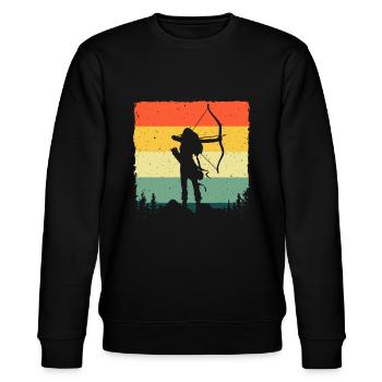 Cute Archery Design For Men Women Kids Archer Arch - Stanley/Stella CHANGER Unisex Organic Sweatshirt - black - Front - Nik (191cm) & Marisol (170cm)