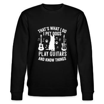 C’est ce que je fais I Pet Dogs I Play Guitar Gift Guit - Sweat bio CHANGER Stanley/Stella Unisexe - noir - Devant - Nik (191cm) & Marisol (170cm)