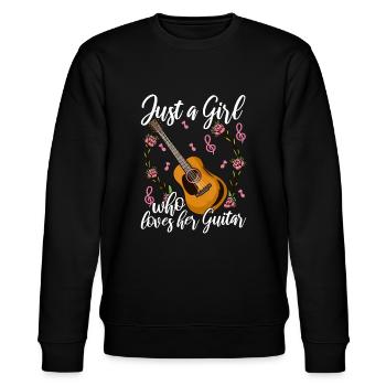Guitar Girl Guitariste Guitariste Guitar Lover G - Sweat bio CHANGER Stanley/Stella Unisexe - noir - Devant - Nik (191cm) & Marisol (170cm)
