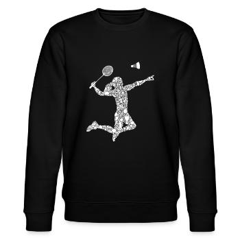 Badmintonspielerin Federball Frauen Mädchen - Stanley/Stella Unisex Bio-Sweatshirt CHANGER  - Schwarz - Vorne - Nik (191cm) & Marisol (170cm)