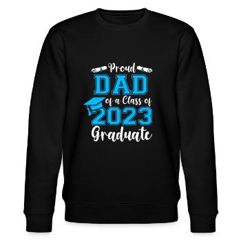 Stolzer Vater einer Klasse von 2023 Absolvent Senior 23 Gr - Stanley/Stella Unisex Bio-Sweatshirt CHANGER  - Schwarz - Vorne - Nik (191cm) & Marisol (170cm)
