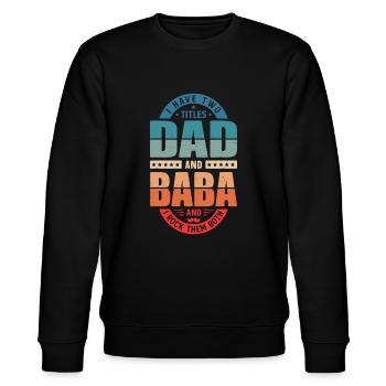 Funny Arabic Dad Baba Arab Best Baba Ever Retro Vi - Stanley/Stella CHANGER Unisex Organic Sweatshirt - black - Front - Nik (191cm) & Marisol (170cm)
