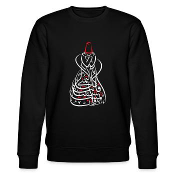 Sufismus Islamisch Arabisch Kalligraphie Idee Geschenk - Sufi - Stanley/Stella Unisex Bio-Sweatshirt CHANGER  - Schwarz - Vorne - Nik (191cm) & Marisol (170cm)