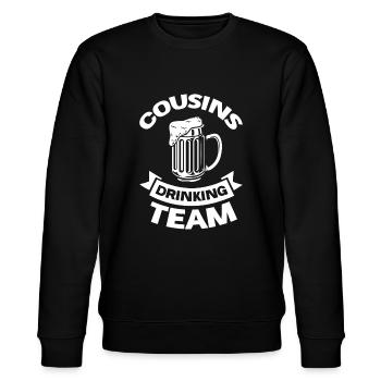 Cousins drinking team Family - Stanley/Stella CHANGER Unisex Organic Sweatshirt - black - Front - Nik (191cm) & Marisol (170cm)