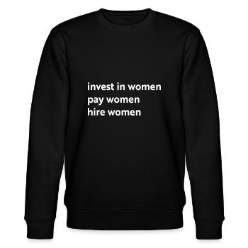 Investir dans les femmes Payer les femmes Embaucher les femmesInvestir dans le wome - Sweat bio CHANGER Stanley/Stella Unisexe - noir - Devant - Nik (191cm) & Marisol (170cm)