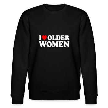 Ich liebe ältere Frauen - Stanley/Stella Unisex Bio-Sweatshirt CHANGER  - Schwarz - Vorne - Nik (191cm) & Marisol (170cm)