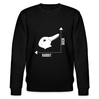 Rabbit Duck Graph Math Ostern - Stanley/Stella Unisex Bio-Sweatshirt CHANGER  - Schwarz - Vorne - Nik (191cm) & Marisol (170cm)