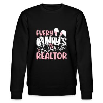 Realtor Easter Real Estate Agent - Stanley/Stella CHANGER Unisex Organic Sweatshirt - black - Front - Nik (191cm) & Marisol (170cm)