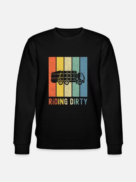 Riding Dirty Recycling Müll Müllwagen Sonnenuntergang - Stanley/Stella Unisex Bio-Sweatshirt CHANGER  - Schwarz