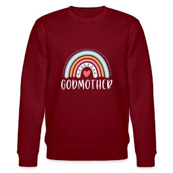 Patin Geschenke Familie Regenbogen Grafik - Stanley/Stella Unisex Bio-Sweatshirt CHANGER  - Burgunderrot - Vorne - Nik (191cm) & Marisol (170cm)