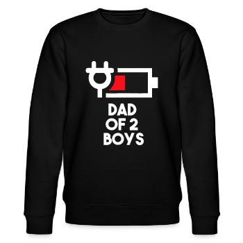 Männer Vater von 2 Jungen lustiges Geschenk Papa von zwei Söhnen Fa - Stanley/Stella Unisex Bio-Sweatshirt CHANGER  - Schwarz - Vorne - Nik (191cm) & Marisol (170cm)