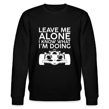 Lass mich in Ruhe, ich weiß, was ich tueLass mich zurück - Stanley/Stella Unisex Bio-Sweatshirt CHANGER  - Schwarz - Vorne - Nik (191cm) & Marisol (170cm)