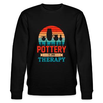 Retro Sunset Design Töpfer Geschenk für lustige Potte - Stanley/Stella Unisex Bio-Sweatshirt CHANGER  - Schwarz - Vorne - Nik (191cm) & Marisol (170cm)