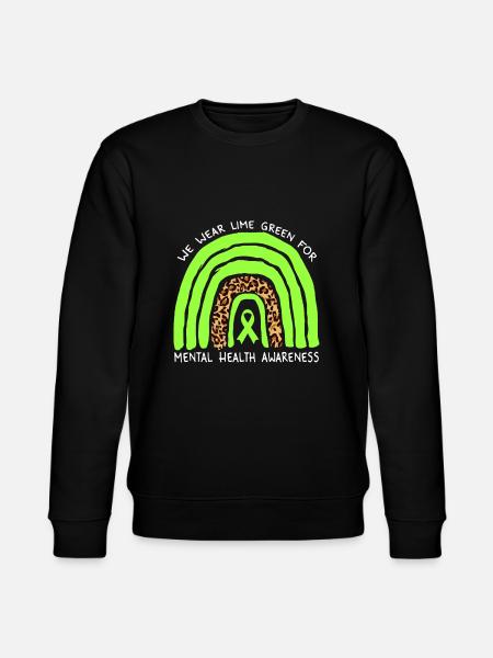 Wir tragen lindgrünen Regenbogen für psychische Gesundheit - Stanley/Stella Unisex Bio-Sweatshirt CHANGER - Schwarz