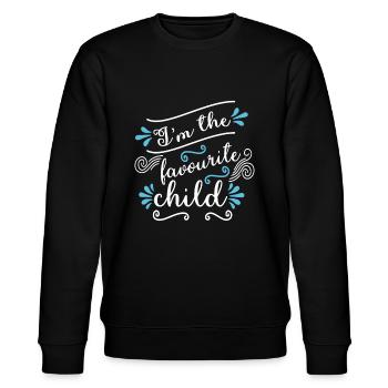 I'm The Favourite Child Funny Joke Family Matching - Stanley/Stella CHANGER Unisex Organic Sweatshirt - black - Front - Nik (191cm) & Marisol (170cm)
