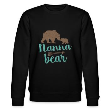 Niedlicher Nanna-Bär Passender Familien-Trendpfeil - Stanley/Stella Unisex Bio-Sweatshirt CHANGER  - Schwarz - Vorne - Nik (191cm) & Marisol (170cm)