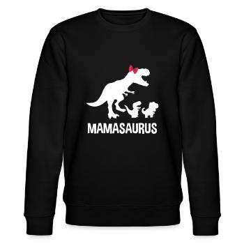 Mamasaurus Dinosaurus Familie - Lustiges Muttergeschenk I - Stanley/Stella Unisex Bio-Sweatshirt CHANGER  - Schwarz - Vorne - Nik (191cm) & Marisol (170cm)