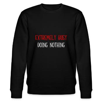 Extrem beschäftigt mit NichtstunSingen - Stanley/Stella Unisex Bio-Sweatshirt CHANGER  - Schwarz - Vorne - Nik (191cm) & Marisol (170cm)