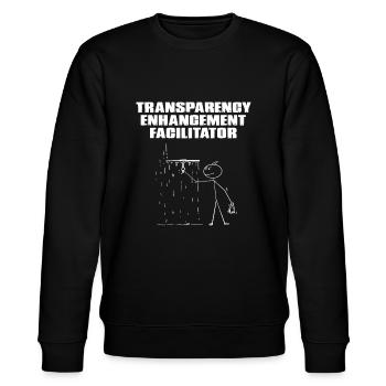 Lustiger Fensterreiniger T-Rakel Reinigung - Stanley/Stella Unisex Bio-Sweatshirt CHANGER  - Schwarz - Vorne - Nik (191cm) & Marisol (170cm)