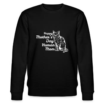 Alles Gute zum Muttertag Menschliche Mutter Vintage Catfunny fami - Stanley/Stella Unisex Bio-Sweatshirt CHANGER  - Schwarz - Vorne - Nik (191cm) & Marisol (170cm)