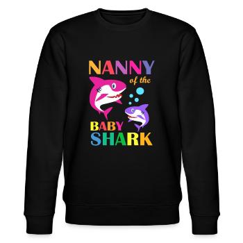 Nounou Du Bébé Anniversaire Requin Nanny Requin Mothe - Sweat bio CHANGER Stanley/Stella Unisexe - noir - Devant - Nik (191cm) & Marisol (170cm)