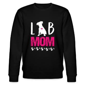 Lab Mom Happy Mother's Day Dog Breed Paw Bark Bone - Stanley/Stella CHANGER Unisex Organic Sweatshirt - black - Front - Nik (191cm) & Marisol (170cm)