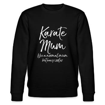 Muttertag Karate-Mutter wie eine normale Mutter, aber Wayf - Stanley/Stella Unisex Bio-Sweatshirt CHANGER  - Schwarz - Vorne - Nik (191cm) & Marisol (170cm)