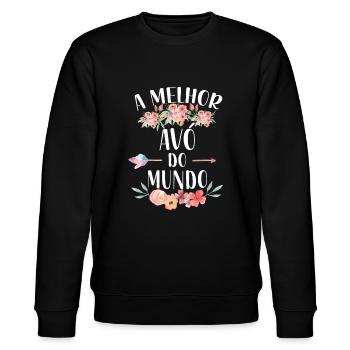 A Melhor Avo Do Mundo Portuguese Grandma Floralnur - Stanley/Stella CHANGER Unisex Organic Sweatshirt - black - Front - Nik (191cm) & Marisol (170cm)