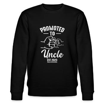 Zum Onkel befördert 2023 - zum ersten Mal anwesend ne - Stanley/Stella Unisex Bio-Sweatshirt CHANGER  - Schwarz - Vorne - Nik (191cm) & Marisol (170cm)